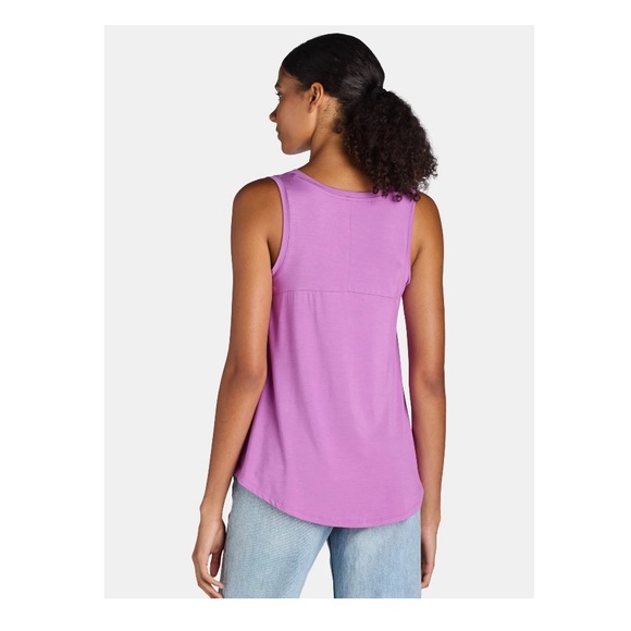 Time and Tru Women's Hi-Low Relaxed Fit Sleeveless Tank Top Purple Size M (8-10) - Picture 2 of 13